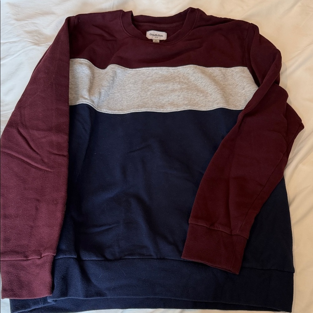 Goodfellow & Co Maroon, Gray, and Navy Sweatshirt